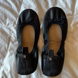 Yosi samra folding black ballet flats, size 9